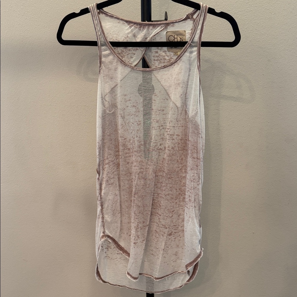 Chaser Sheer taupe Tank Top